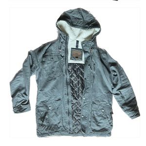 NORTHWEST TERRITORY Sherpa Lined Anorak Jacket
Men's M Olive Green Hooded L/S